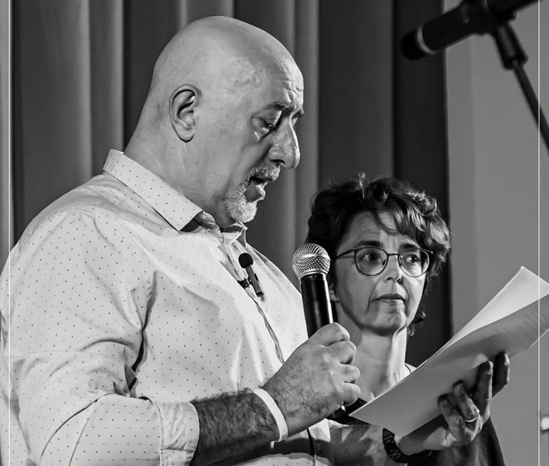 Silvia e Lino durante la serata per l’Associazione Nives