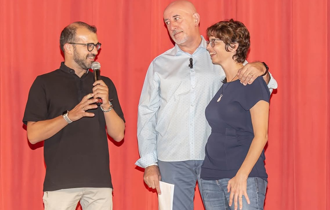Silvia e Lino durante la presentazione dell’Associazione Nives